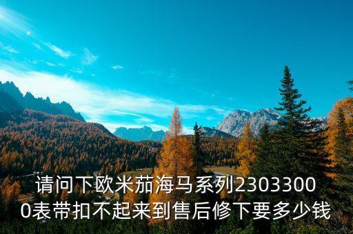 请问下欧米茄海马系列23033000表带扣不起来到售后修下要多少钱