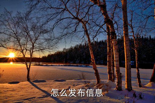 怎么发布信息