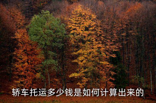 轿车托运多少钱是如何计算出来的