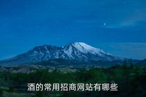 酒的常用招商网站有哪些