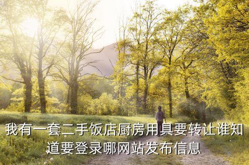 我有一套二手饭店厨房用具要转让谁知道要登录哪网站发布信息