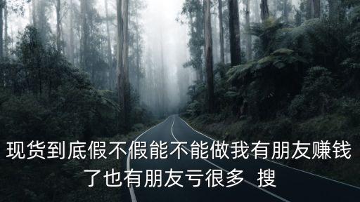 现货到底假不假能不能做我有朋友赚钱了也有朋友亏很多 搜