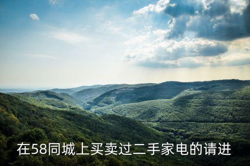 在58同城上买卖过二手家电的请进
