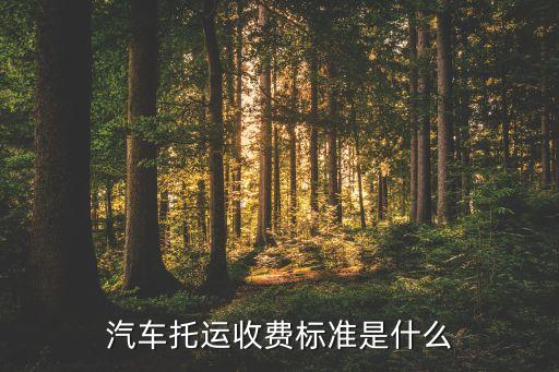汽车托运收费标准是什么
