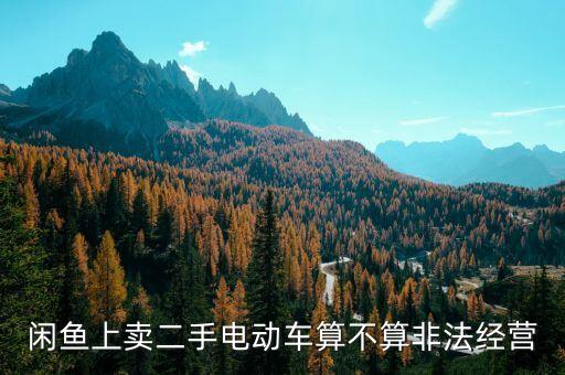 闲鱼上卖二手电动车算不算非法经营