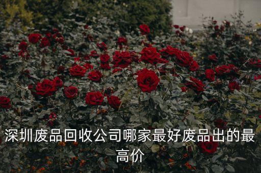 深圳废品回收公司哪家最好废品出的最高价