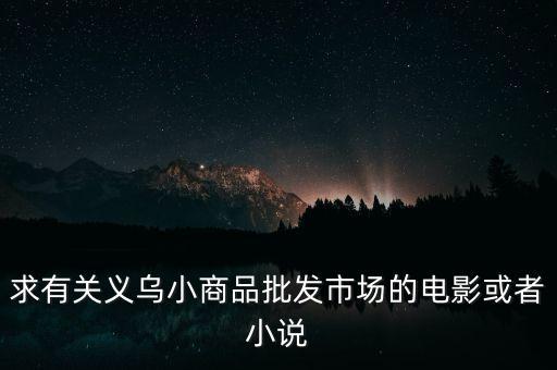 求有关义乌小商品批发市场的电影或者小说