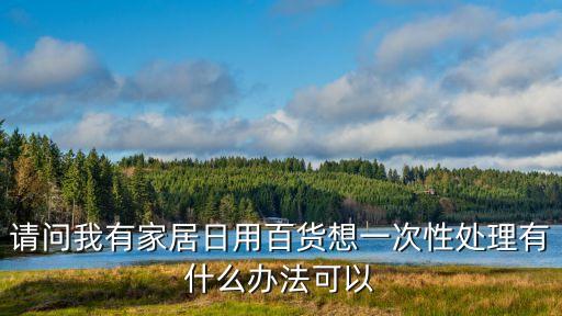 请问我有家居日用百货想一次性处理有什么办法可以