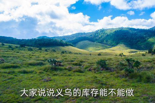 大家说说义乌的库存能不能做