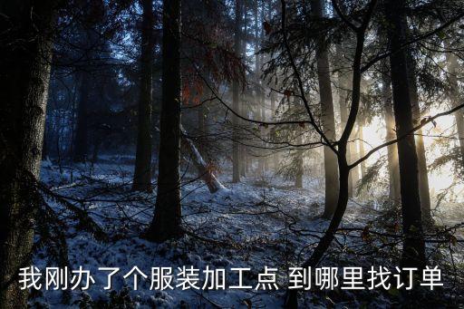 我刚办了个服装加工点 到哪里找订单