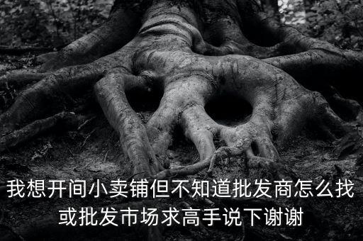 我想开间小卖铺但不知道批发商怎么找或批发市场求高手说下谢谢