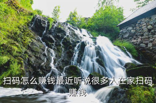 扫码怎么赚钱最近听说很多人在家扫码赚钱