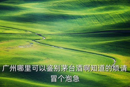 广州哪里可以鉴别茅台酒啊知道的烦请冒个泡急