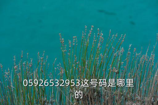 05926532953这号码是哪里的