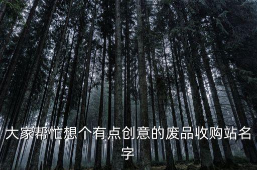 大家帮忙想个有点创意的废品收购站名字