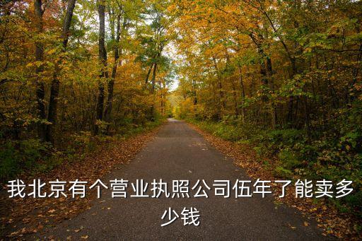 营业执照出售多少钱，我北京有个营业执照公司伍年了能卖多少钱