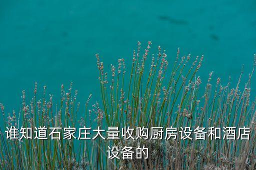 谁知道石家庄大量收购厨房设备和酒店设备的