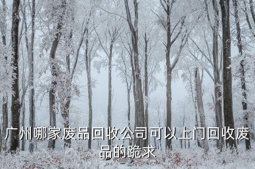 广州哪家废品回收公司可以上门回收废品的跪求