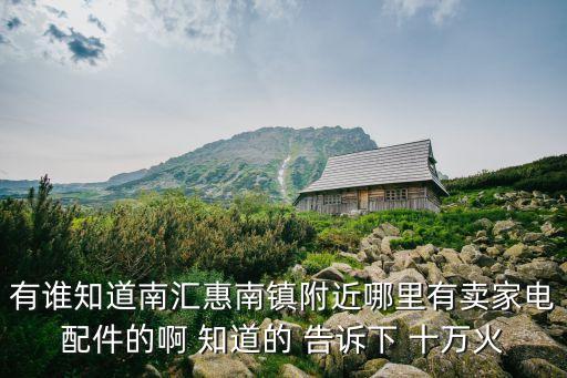 有谁知道南汇惠南镇附近哪里有卖家电配件的啊 知道的 告诉下 十万火