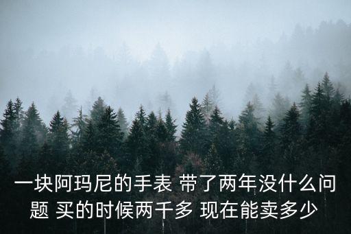 一块阿玛尼的手表 带了两年没什么问题 买的时候两千多 现在能卖多少