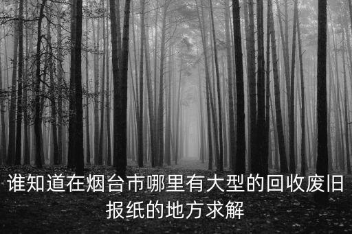 谁知道在烟台市哪里有大型的回收废旧报纸的地方求解