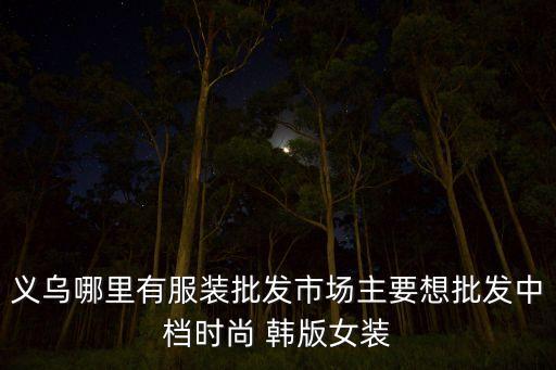 义乌哪里有服装批发市场主要想批发中档时尚 韩版女装