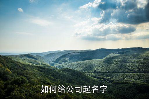 如何给公司起名字