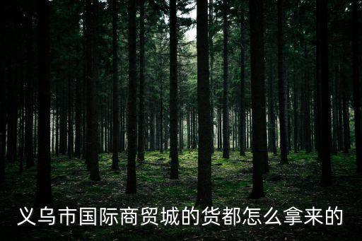 义乌市国际商贸城的货都怎么拿来的