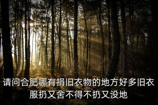 请问合肥哪有捐旧衣物的地方好多旧衣服扔又舍不得不扔又没地