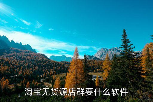 淘宝无货源店群要什么软件