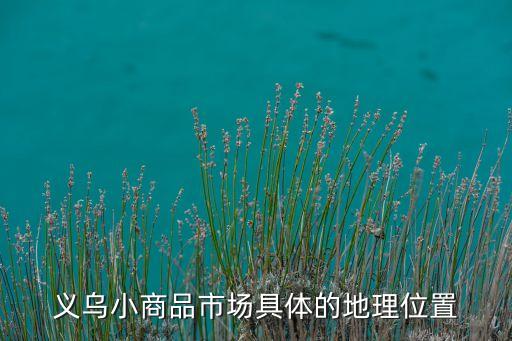义乌小商品市场具体的地理位置