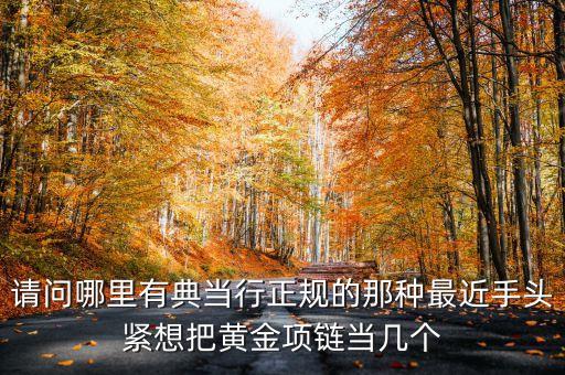 请问哪里有典当行正规的那种最近手头紧想把黄金项链当几个