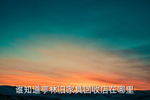 谁知道亭林旧家具回收店在哪里