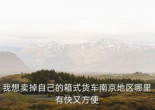 我想卖掉自己的箱式货车南京地区哪里有快又方便