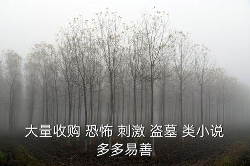 大量收购 恐怖 刺激 盗墓 类小说多多易善