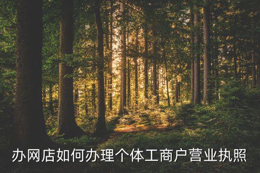 办网店如何办理个体工商户营业执照
