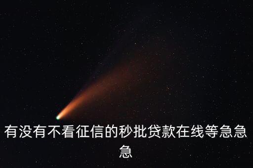 不看征信的借款平台秒到，有没有不看征信的秒批贷款在线等急急急