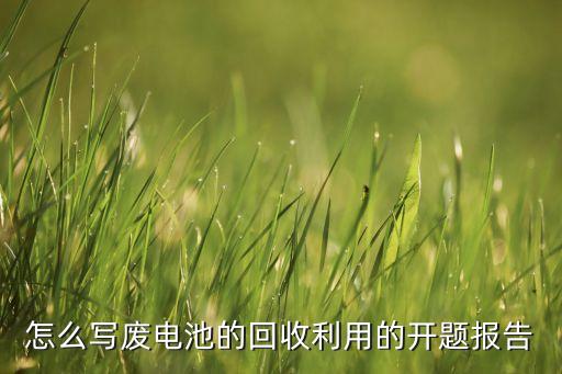 怎么写废电池的回收利用的开题报告