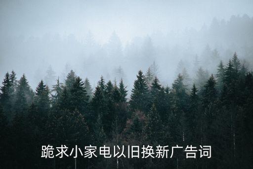 跪求小家电以旧换新广告词
