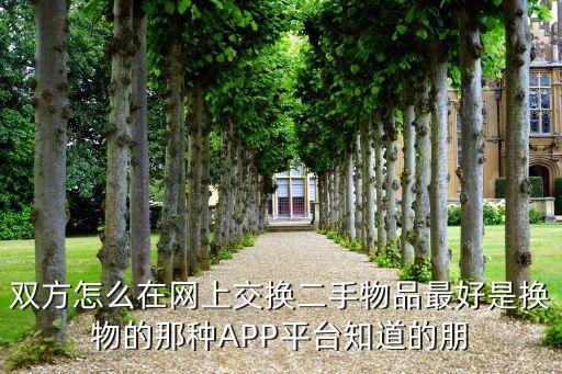 双方怎么在网上交换二手物品最好是换物的那种APP平台知道的朋