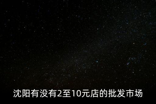 沈阳有没有2至10元店的批发市场