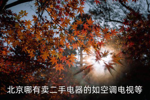 北京哪有卖二手电器的如空调电视等