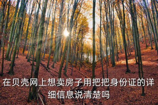 在贝壳网上卖房需要提供什么资料，在贝壳网上想卖房子用把把身份证的详细信息说清楚吗