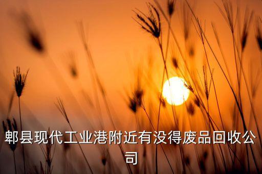 郫县现代工业港附近有没得废品回收公司