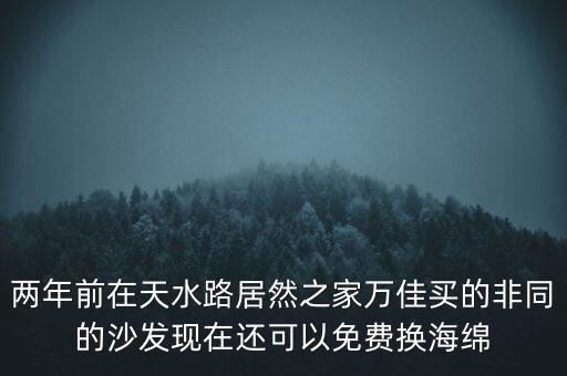 居然之家家具以旧换新，两年前在天水路居然之家万佳买的非同的沙发现在还可以免费换海绵