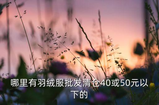 羽绒服库存尾货清仓，有羽绒服库存 怎么清仓呀 急急急