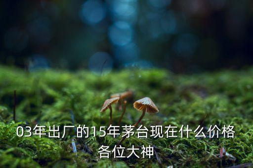 03年出厂的15年茅台现在什么价格各位大神