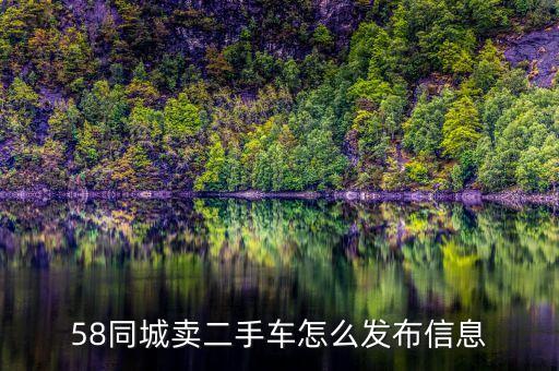 58同城卖二手车怎么发布信息
