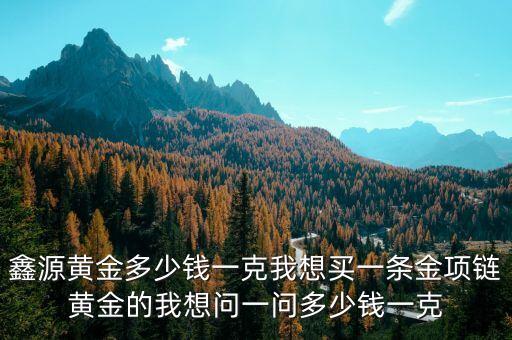 鑫源黄金多少钱一克我想买一条金项链黄金的我想问一问多少钱一克