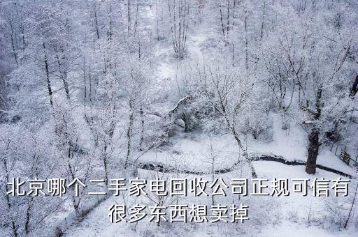 北京哪个二手家电回收公司正规可信有很多东西想卖掉